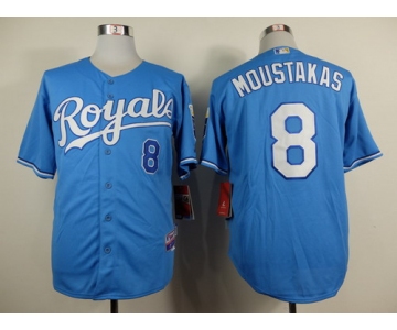 Kansas City Royals #8 Mike Moustakas Light Blue Jersey