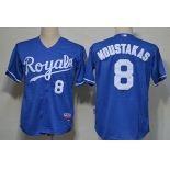 Kansas City Royals #8 Mike Moustakas Navy Blue Jersey
