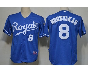 Kansas City Royals #8 Mike Moustakas Navy Blue Jersey