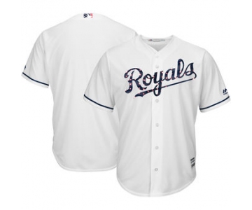 Kansas City Royals Majestic Blank White 2018 Stars & Stripes Cool Base Team Jersey