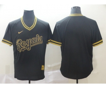 Men Kansas City Royals Blank Black gold Game Nike 2022 MLB Jersey