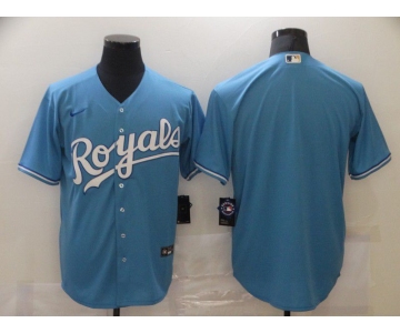 Men Kansas City Royals Blank Light Blue Game Nike MLB Jerseys