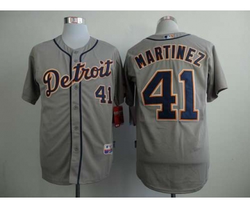 Men's Detroit Tigers #41 Victor Martinez Gray Jersey