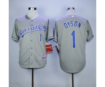 Men's Kansas City Royals #1 Jarrod Dyson Gray Road Cool Base Baseball Jersey