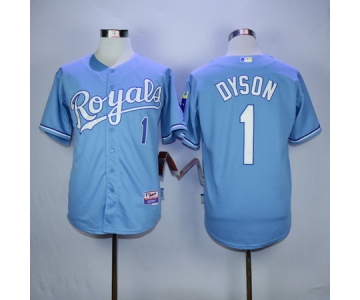 Men's Kansas City Royals #1 Jarrod Dyson Light Blue Cool Base Baseball Jersey