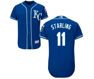 Men's Kansas City Royals #11 Bubba Starling Majestic Royal Blue 2016 Flexbase Authentic Collection Jersey