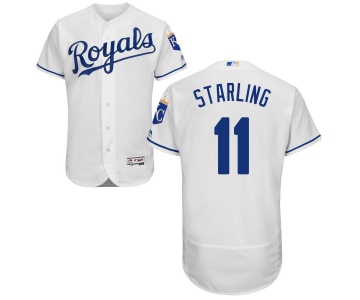 Men's Kansas City Royals #11 Bubba Starling Majestic White 2016 Flexbase Authentic Collection Jersey