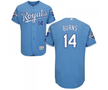 Men's Kansas City Royals #14 Billy Burns Light Blue Stitched MLB 2016 Majestic Flex Base Jersey