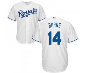 Men's Kansas City Royals #14 Billy Burns White Home Stitched MLB Majestic Cool Base Jersey