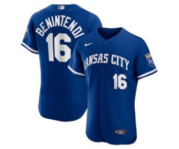 Men's Kansas City Royals #16 Andrew Benintendi Blue Flex Base Stitched Jersey