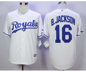 Men's Kansas City Royals #16 B.Jackson White New Cool Base Jersey