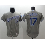 Men's Kansas City Royals #17 Wade Davis Gray Road 2016 Flexbase Majestic Baseball Jersey