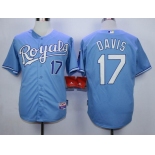 Men's Kansas City Royals #17 Wade Davis Light Blue Cool Base Baseball Jersey