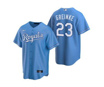 Men's Kansas City Royals #23 Zack Greinke Light Blue Cool Base Stitched Jersey