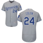 Men's Kansas City Royals #24 Christian Colon Majestic Gray 2016 Flexbase Authentic Collection Jersey