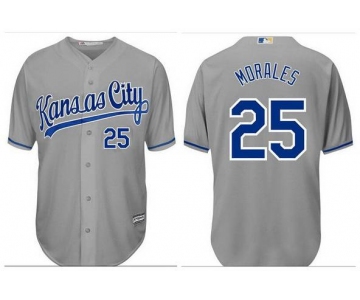 Men's Kansas City Royals #25 Kendrys Morales Gray Jersey