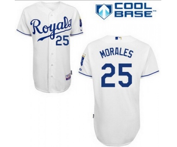 Men's Kansas City Royals #25 Kendrys Morales White Jersey