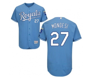 Men's Kansas City Royals #27 Raul A. Mondesi Light Blue Stitched MLB 2016 Majestic Flex Base Jersey