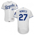 Men's Kansas City Royals #27 Raul A. Mondesi White Home Stitched MLB 2016 Majestic Flex Base Jersey