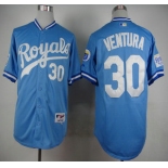 Men's Kansas City Royals #30 Yordano Ventura 1985 Turn Back The Clock Blue Jersey