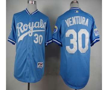 Men's Kansas City Royals #30 Yordano Ventura 1985 Turn Back The Clock Blue Jersey