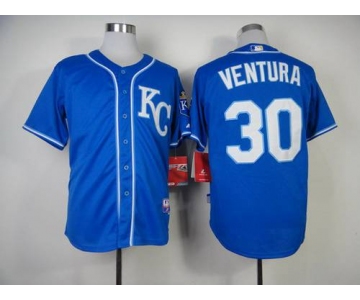 Men's Kansas City Royals #30 Yordano Ventura 2014 Blue Jersey