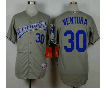 Men's Kansas City Royals #30 Yordano Ventura Gray Jersey