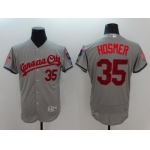 Men's Kansas City Royals #35 Eric Hosmer Gray Fashion Stars & Stripes 2016 Flexbase Majestic Jersey