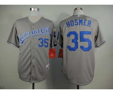 Men's Kansas City Royals #35 Eric Hosmer Gray Jersey