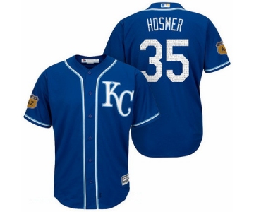 Men's Kansas City Royals #35 Eric Hosmer Royal Blue 2017 Spring Training Stitched MLB Majestic Cool Base Jersey