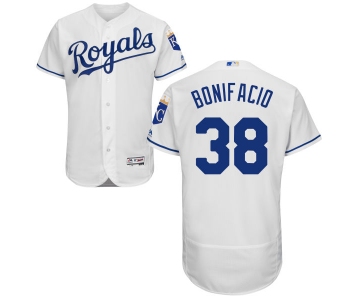 Men's Kansas City Royals #38 Jorge Bonifacio Majestic White 2016 Flexbase Authentic Collection Jersey