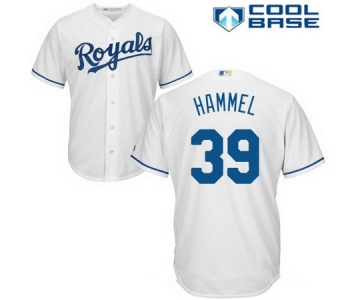 Men's Kansas City Royals #39 Jason Hammel White Home Stitched MLB Majestic Cool Base Jersey