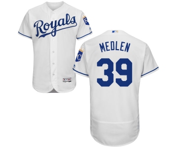 Men's Kansas City Royals #39 Kris Medlen Majestic White 2016 Flexbase Authentic Collection Jersey