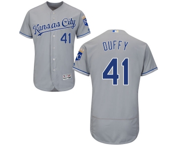 Men's Kansas City Royals #41 Danny Duffy Majestic Gray 2016 Flexbase Authentic Collection Jersey