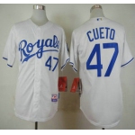 Men's Kansas City Royals #47 Johnny Cueto Home White MLB Cool Base Jersey