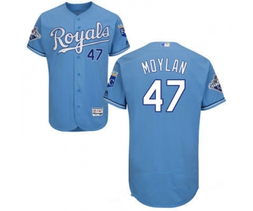 Men's Kansas City Royals #47 Peter Moylan Light Blue Stitched MLB 2016 Majestic Flex Base Jersey