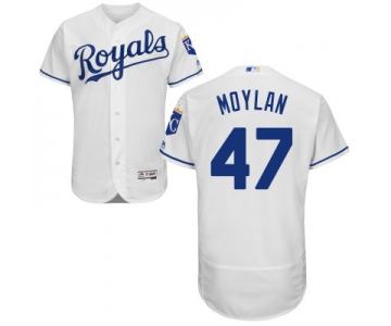 Men's Kansas City Royals #47 Peter Moylan White Home 2016 Flexbase Majestic Baseball Jersey