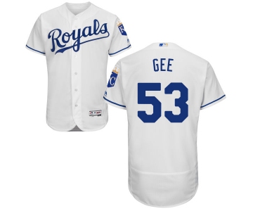 Men's Kansas City Royals #53 Dillon Gee Majestic White 2016 Flexbase Authentic Collection Jersey