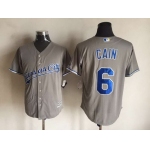 Men's Kansas City Royals #6 Lorenzo Cain Gray Road 2015 MLB Cool Base Jersey