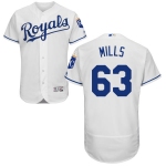 Men's Kansas City Royals #63 Alec Mills Majestic White 2016 Flexbase Authentic Collection Jersey