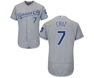 Men's Kansas City Royals #7 Tony Cruz Majestic Gray 2016 Flexbase Authentic Collection Jersey