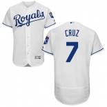 Men's Kansas City Royals #7 Tony Cruz Majestic White 2016 Flexbase Authentic Collection Jersey