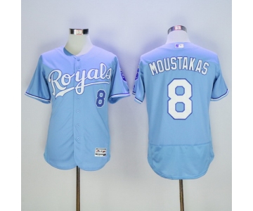 Men's Kansas City Royals #8 Mike Moustakas Light Blue 2016 Flexbase Majestic Baseball Jersey