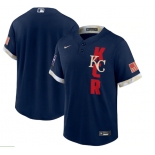 Men's Kansas City Royals Blank 2021 Navy All-Star Cool Base Stitched MLB Jersey