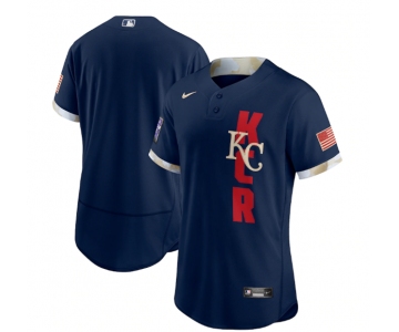 Men's Kansas City Royals Blank 2021 Navy All-Star Flex Base Stitched MLB Jersey