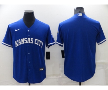 Men's Kansas City Royals Blank Blue 2022 City Connect Cool Base Stitched Jersey