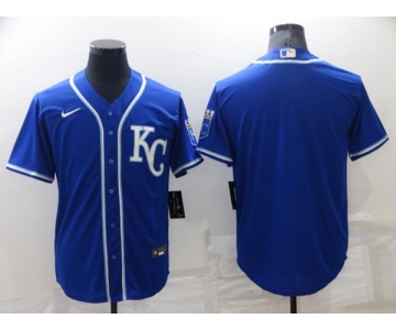 Men's Kansas City Royals Blank Blue Cool Base Stitched Jersey