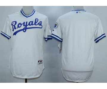 Men's Kansas City Royals Blank White Throwback Jersey