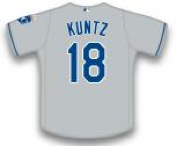 Men's Kansas City Royals Coach #18 Rusty Kuntz Gray Baseball Majestic Jersey