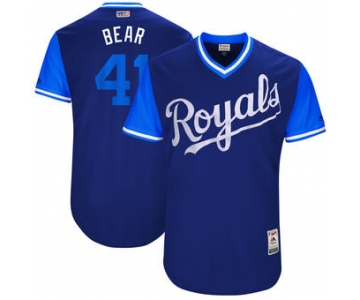 Men's Kansas City Royals Danny Duffy Bear Majestic Royal 2017 Players Weekend Authentic Jersey